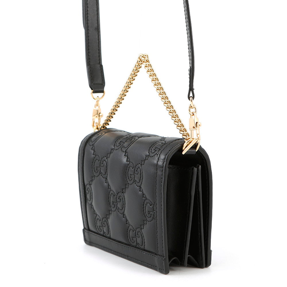 Gucci GGQuilted Black723777 Size Leather Mini Shoulder Bag