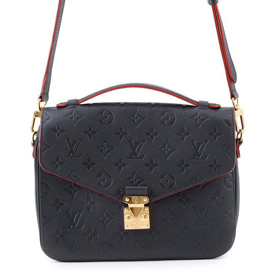 Louis Vuitton Pochette Metis Marine RougeM44071 Monogram Empreinte Leather Clutch Bag