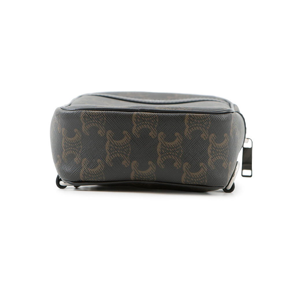 Triomphe Multi Pocket Crossbody Bag Eu Pvc Leather Black
