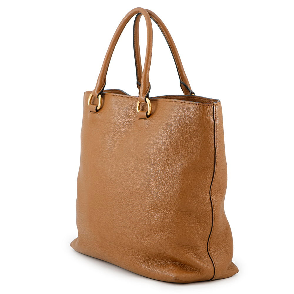 Vitello Phoenix Tote Bg Handbag Leather Brown Tote Bag