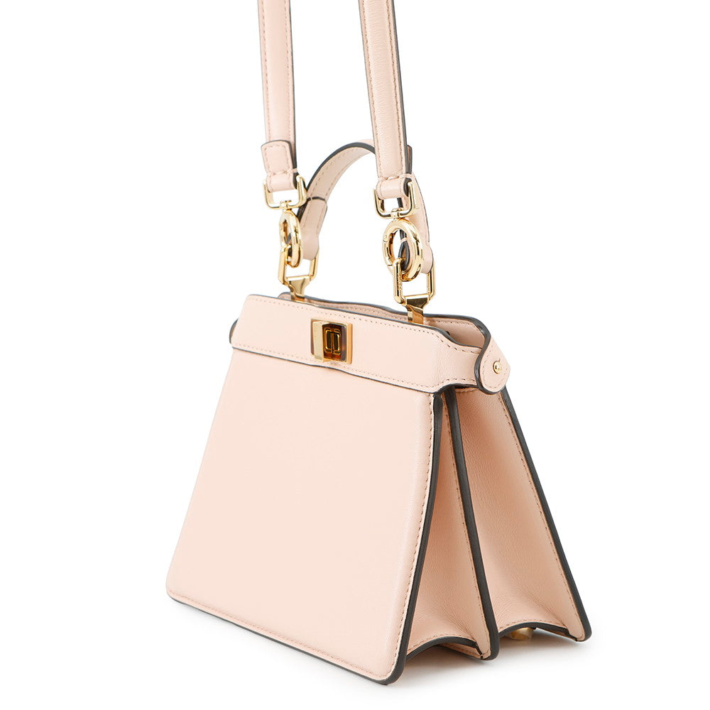 Fendi Peekaboo Icy You Beige8Bn335 Leather Mini Travel Bag
