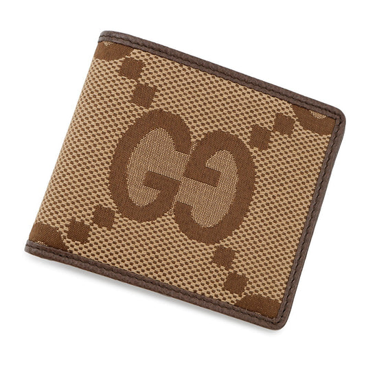 Gucci Jumbo GG Bifold Brown699308 Canvas Beige Wallet Case