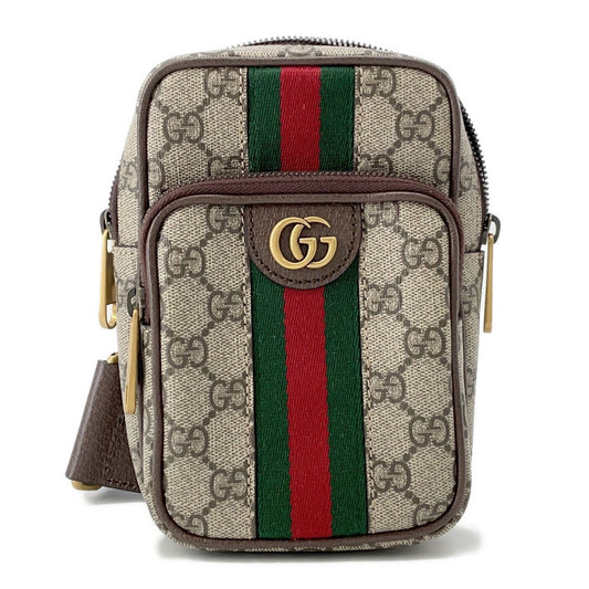 Gucci Ophidia GG Supreme Brown752565 PVC Leather Beige Shoulder Bag
