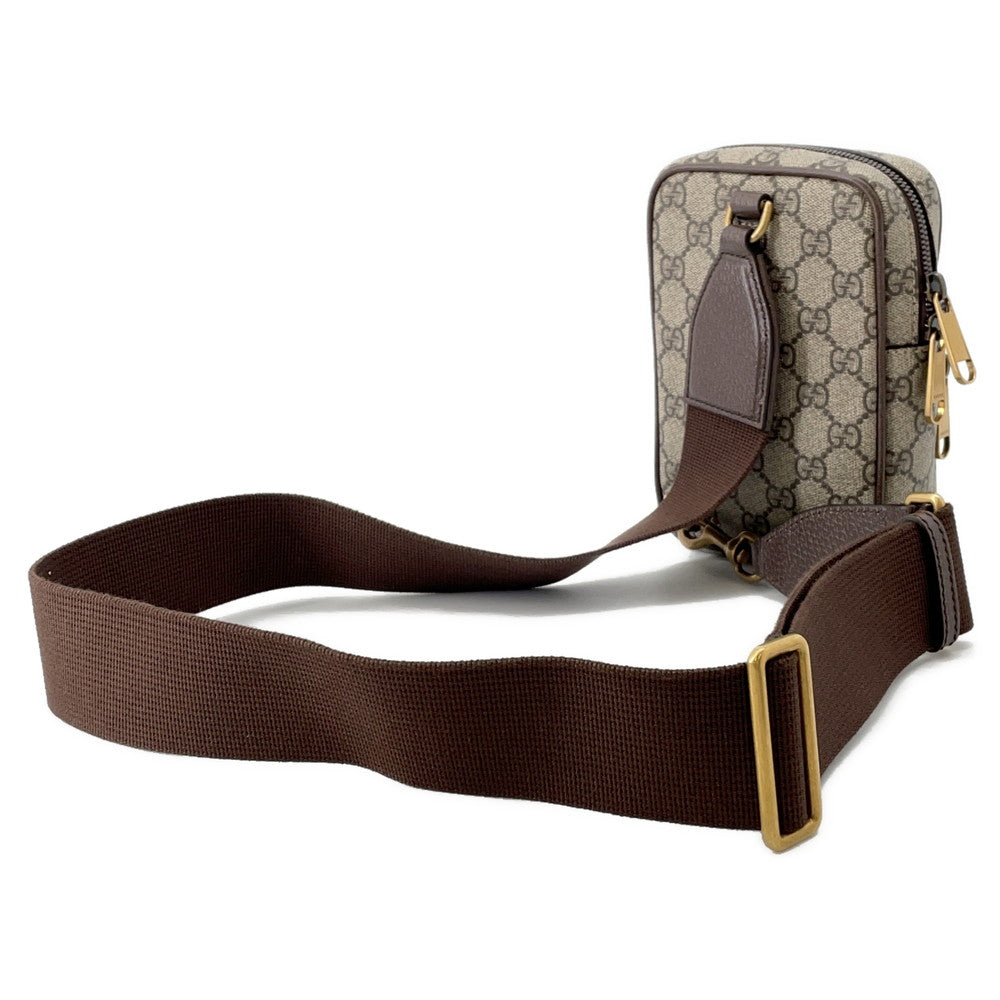 Gucci Ophidia GG Supreme Brown752565 PVC Leather Beige Shoulder Bag