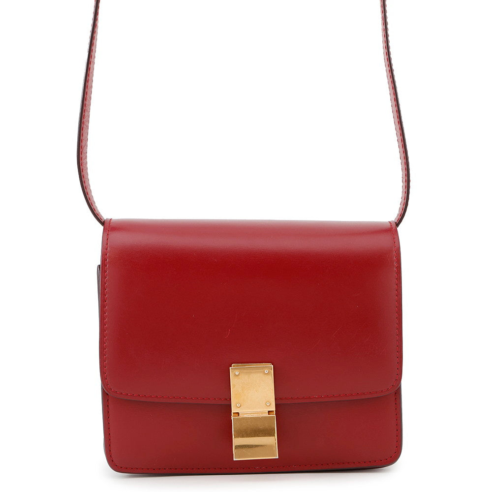 Classic Box Dls Size Handbag Leather Red Travel Bag