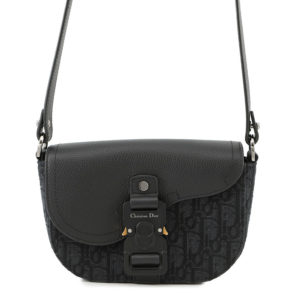 Dior Shoulder Bag ?Oblique Saddle Shoulder Black2ADCA435YKS Calf Leather Canvas