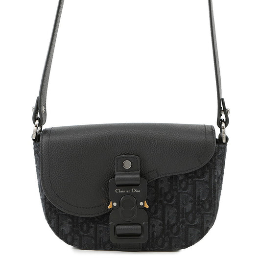 Dior Shoulder Bag ?Oblique Saddle Shoulder Black2ADCA435YKS Calf Leather Canvas