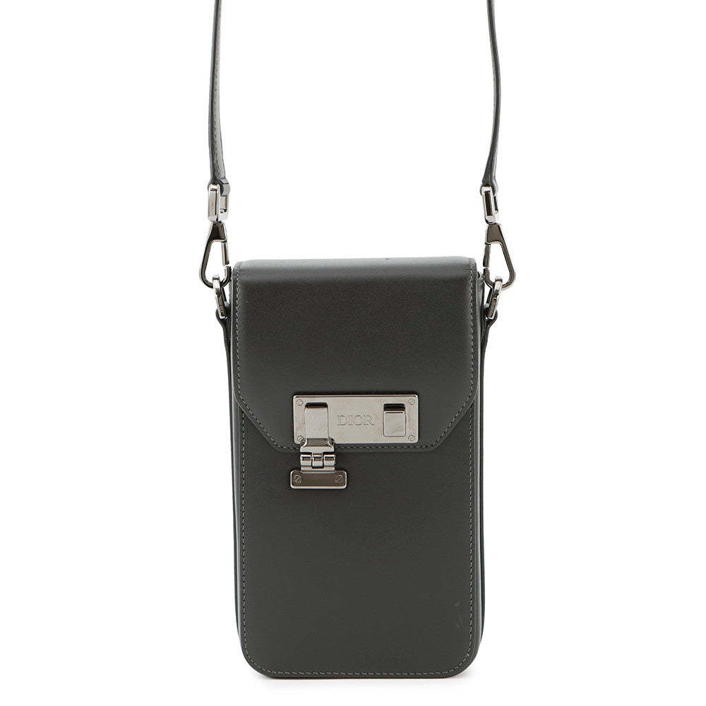 Dior Padlock Vertical Pouch Lxca Ucl Handbag Leather Black Travel Bag