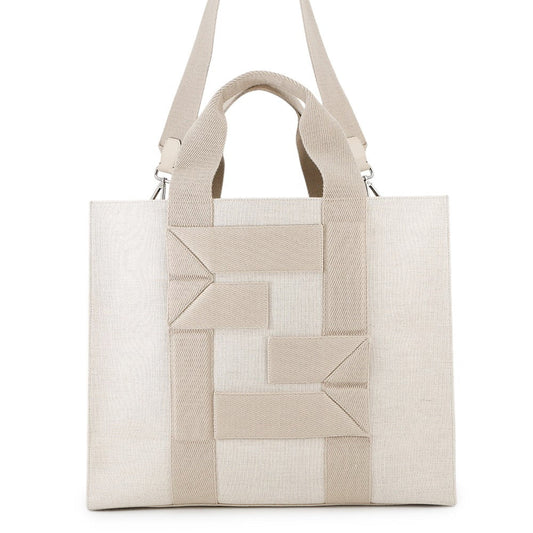Fendi Tote Bag ?Shopping bag Beige7VA558 Canvas