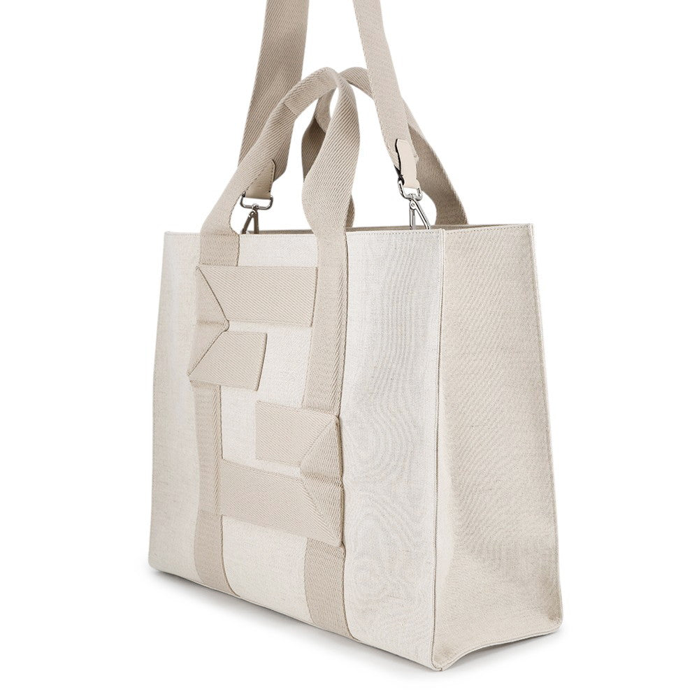 Fendi Shopping Bag Beige7Va558 Canvas Tote Bag