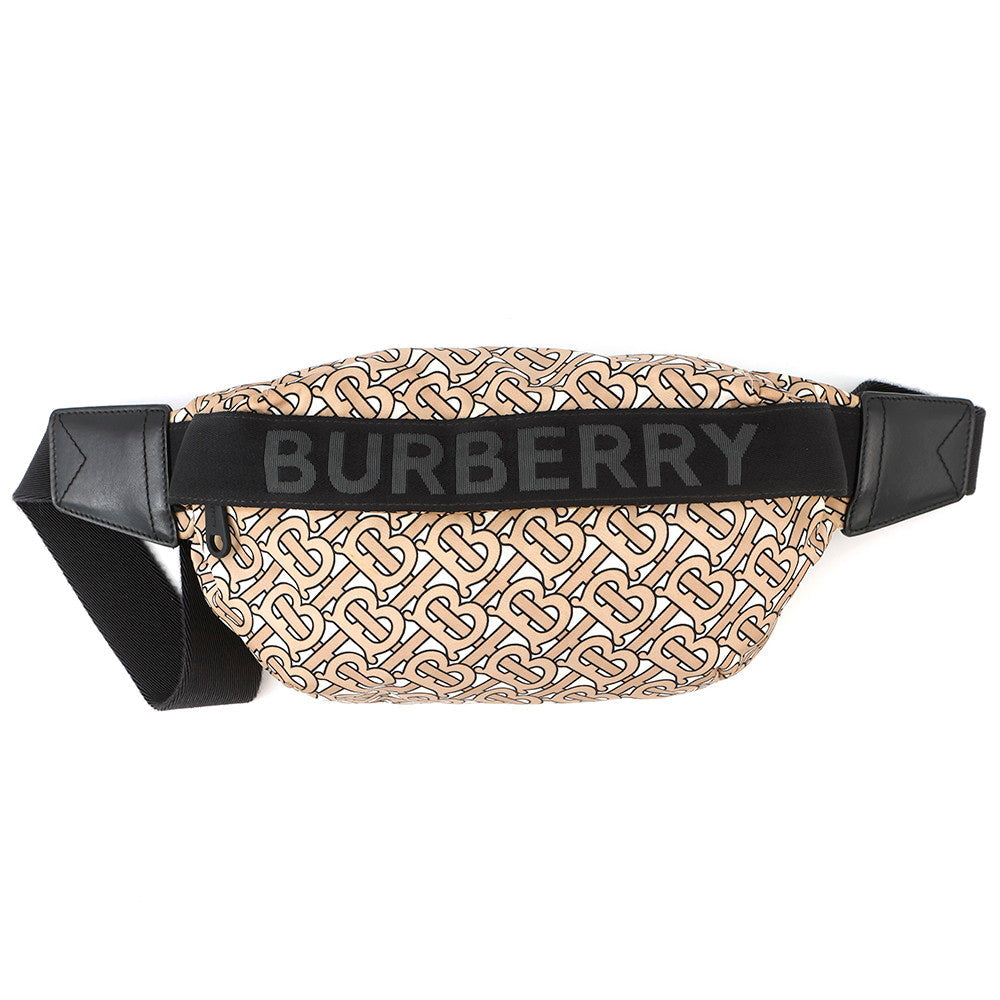 Burberry Tbmonogram Waist Bag Black8011615 Nylon Beige Travel Bag