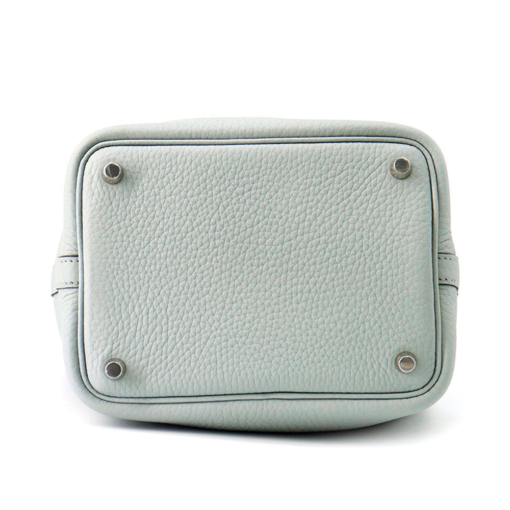 Picotin Lock Gacier Taurillon Clemence Size Pm Blue Travel Bag