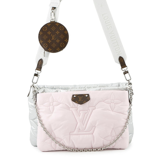 Louis Vuitton Maxi Multi-Pochette Accessoires pale pinkM21056 Monogram Silver Clutch Bag