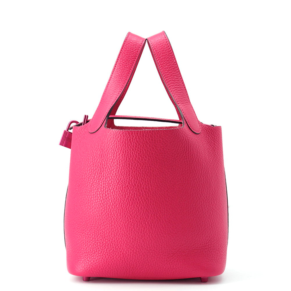 Picotin Lock Mono Chrome Rose Mexico Taurillon Travel Bag
