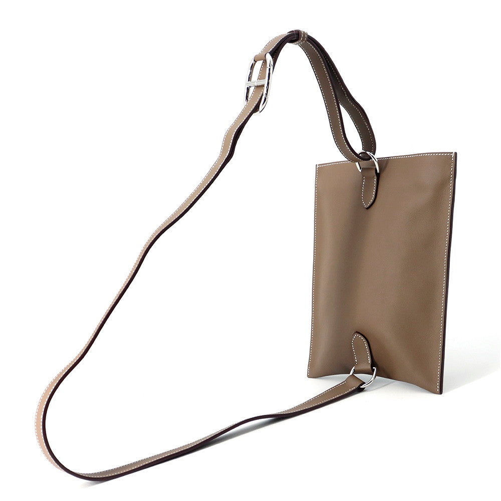 Portefeuille Poschamp Plus Etoupe Swift Handbag Leather Travel Bag
