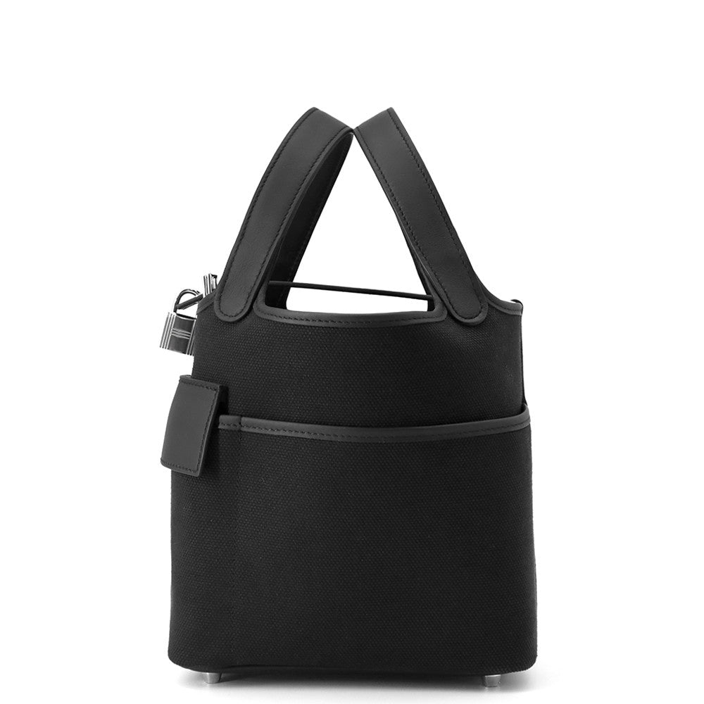 Picotin Lock Cargo Towar Goeran Swift Size Leather Black Travel Bag