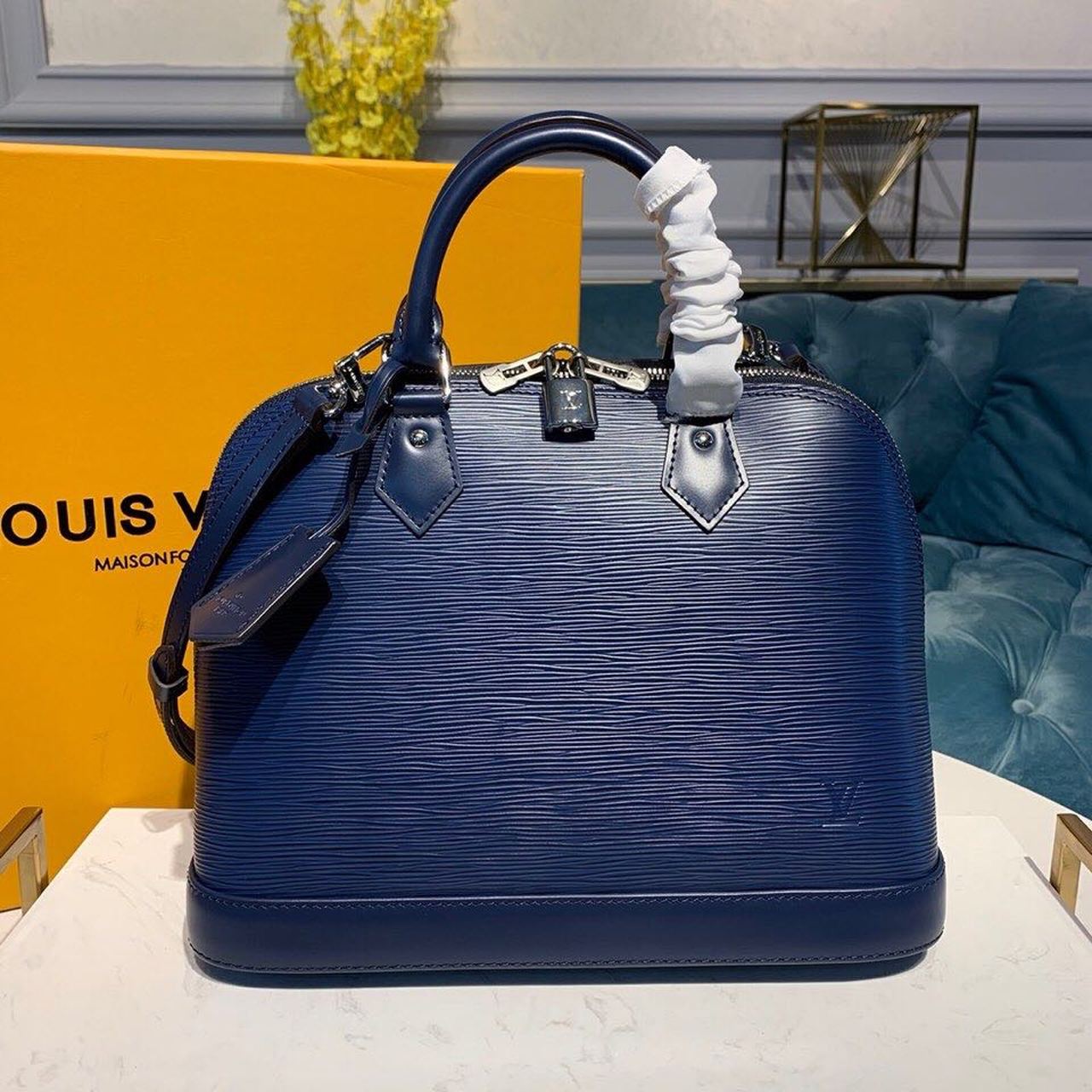 Top Quality Alma Pm Epi Navy For Blue Crossbody Bag
