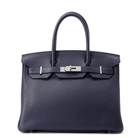 Birkin Verso Nuit Rose Purpleh Taurillon Clemence Blue Travel Bag