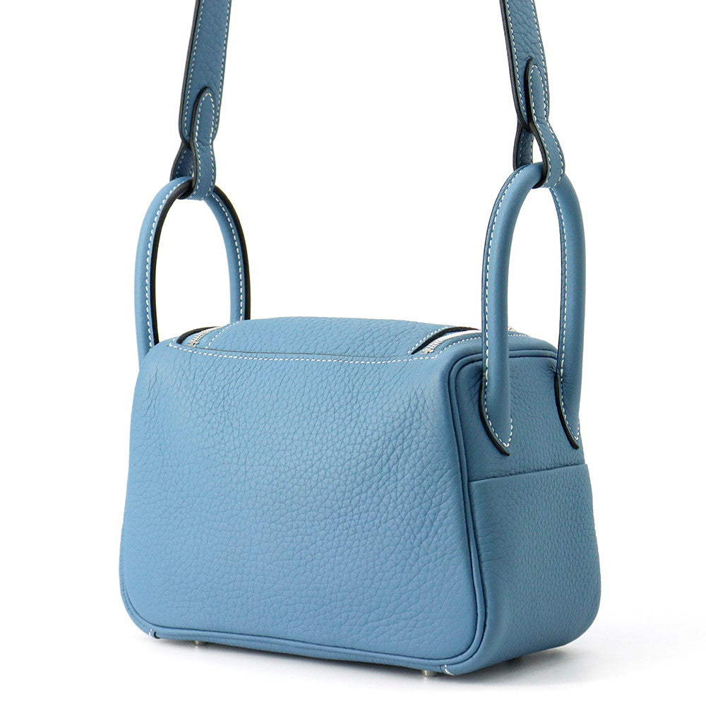Lindy New Jean Taurillon Clemence Size Handbag Blue Mini Travel Bag