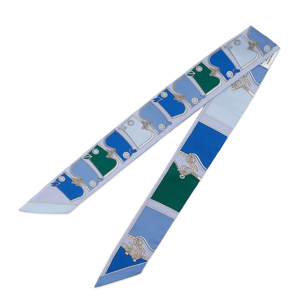 Twilly Camail Lavender Vert Jean Silk Handbag Blue Travel Bag