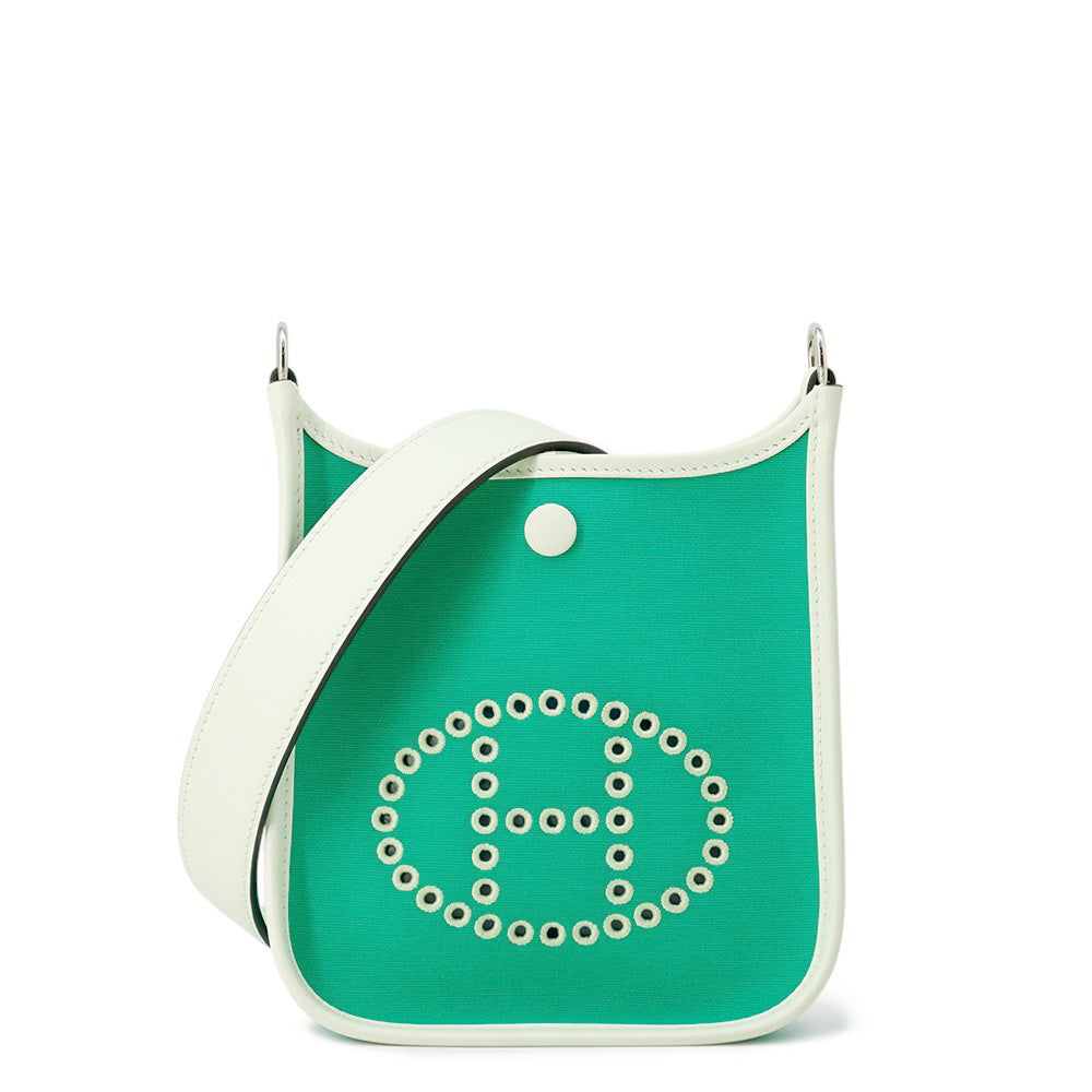 Neo Evelyne Menthe Azteque Vert Fizz Toile Leather Blue Travel Bag