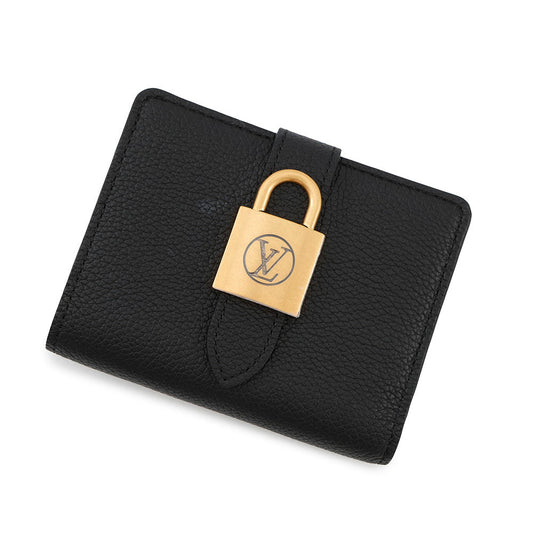 Louis Vuitton Portefeuille low compact NoirM12408 Calf Leather Handbag