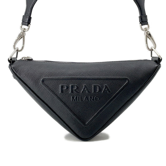 Prada Shoulder Bag Triangle Bag Sapphire Black2VH155 Leather