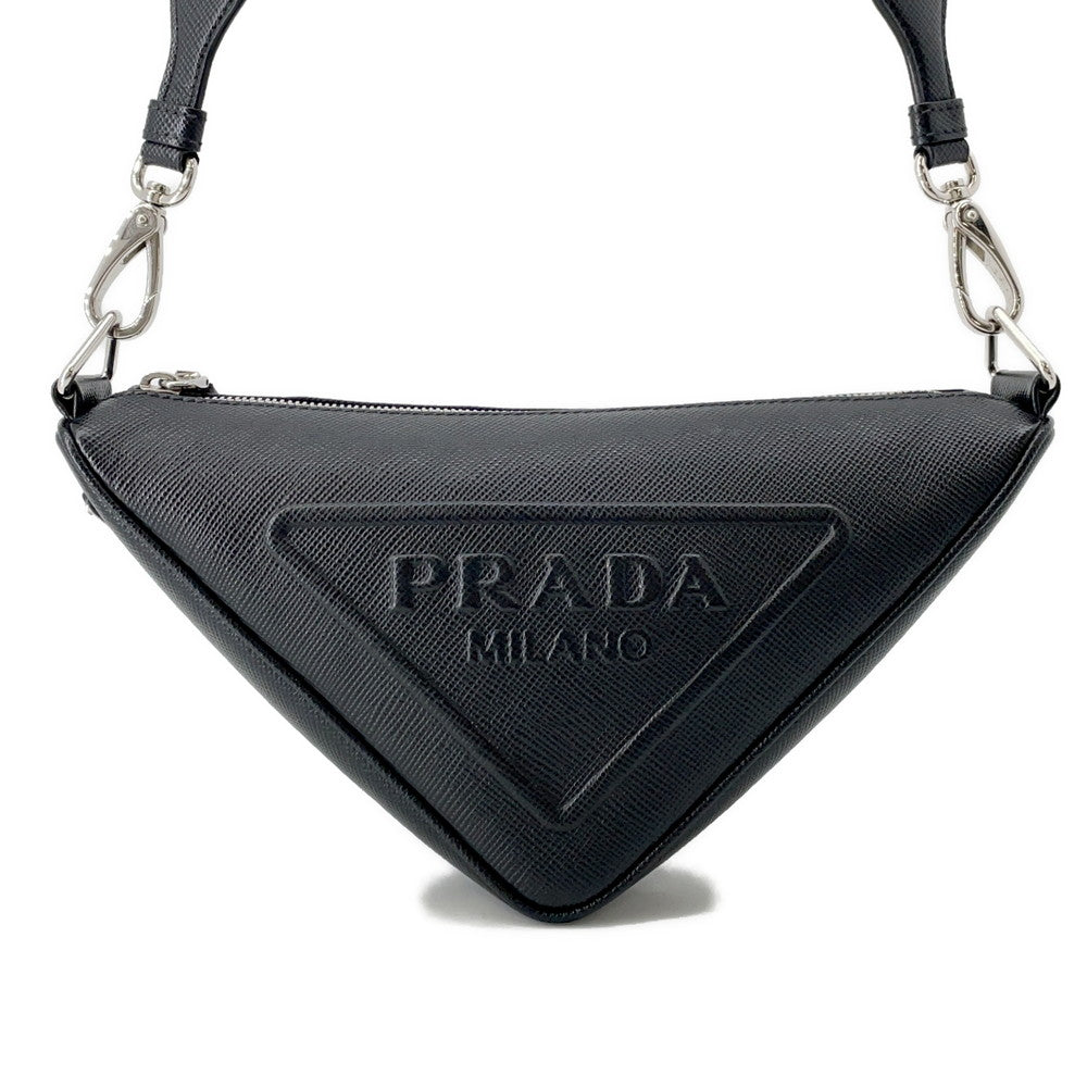 Prada Shoulder Bag Triangle Bag Sapphire Black2VH155 Leather