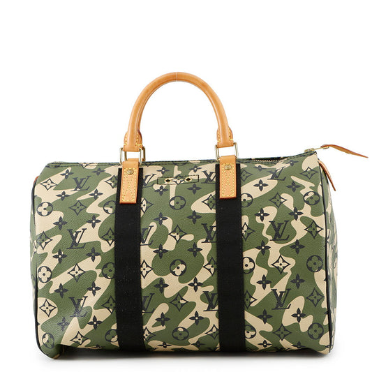 Louis Vuitton Speedy KhakiM95773 Monogramou Flage Takashi Murakami Handbag