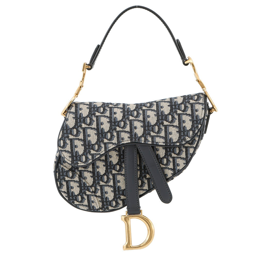 Dior Handbag Oblique Saddle NavyM0456CTZQ Leather Canvas Mini Bag