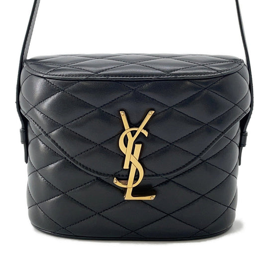 YSL Saint Laurent Shoulder Bag June Box Black710080 Leather
