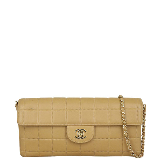 Chanel East-West Chocolate Bar Bag Lambskin Flap Handbag
