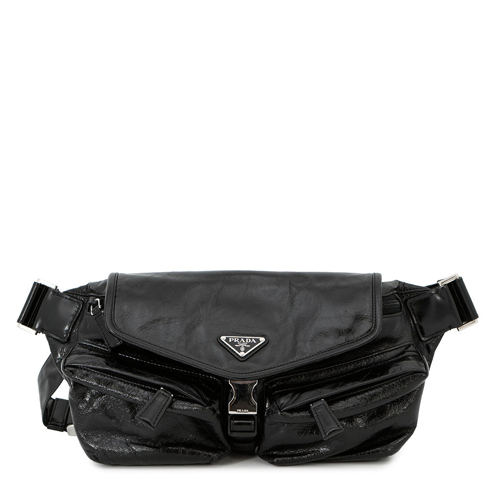 Prada Crossbody Bag Black2VH174 Calf Leather