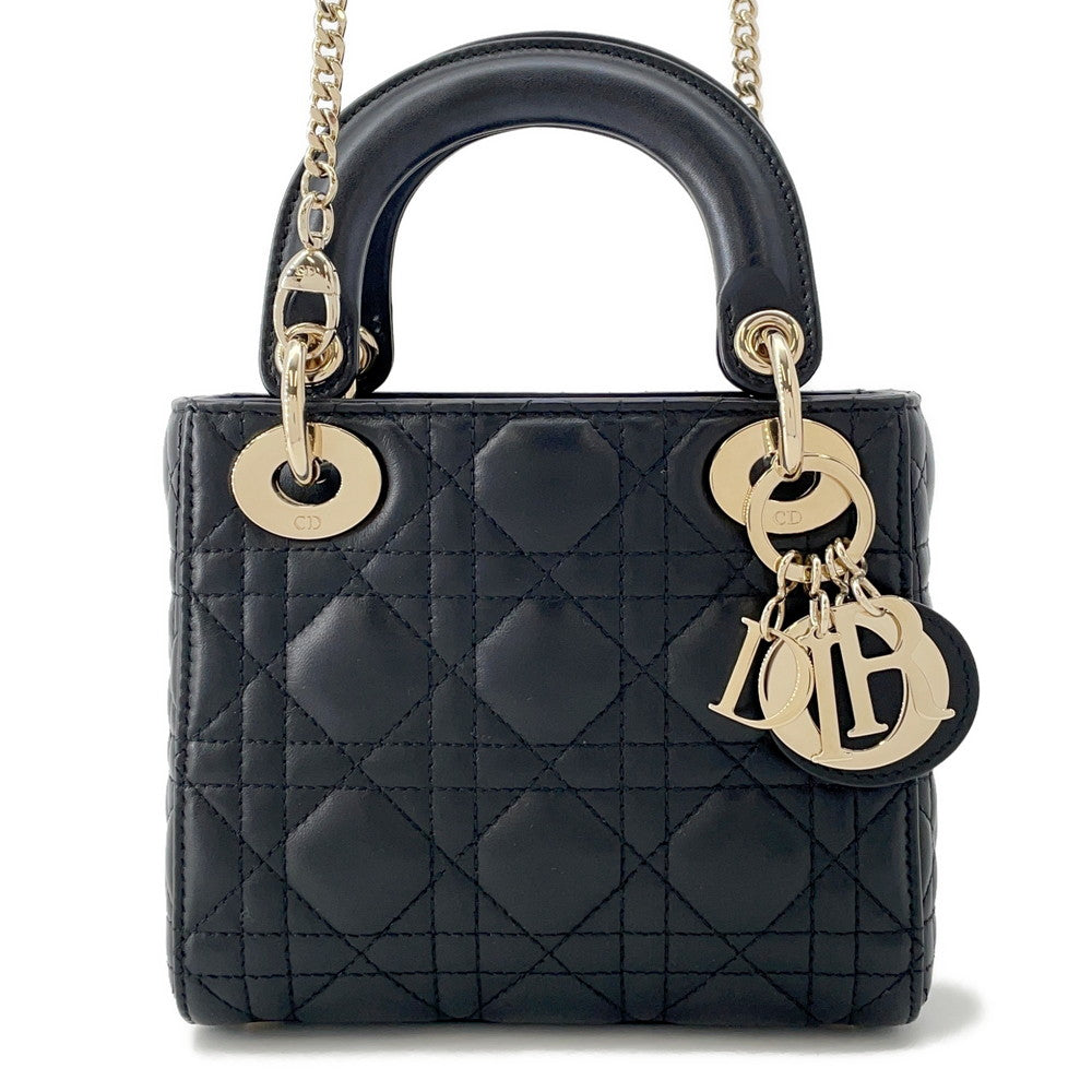 Dior Handbag Lady BlackM0505 Lambskin Mini Mini Bag