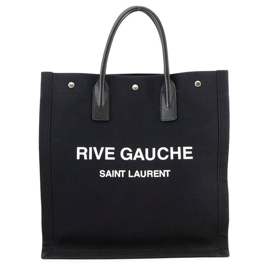 YSL Saint Laurent Tote Bag Rive Gauche Tote Black632539 Leather Canvas