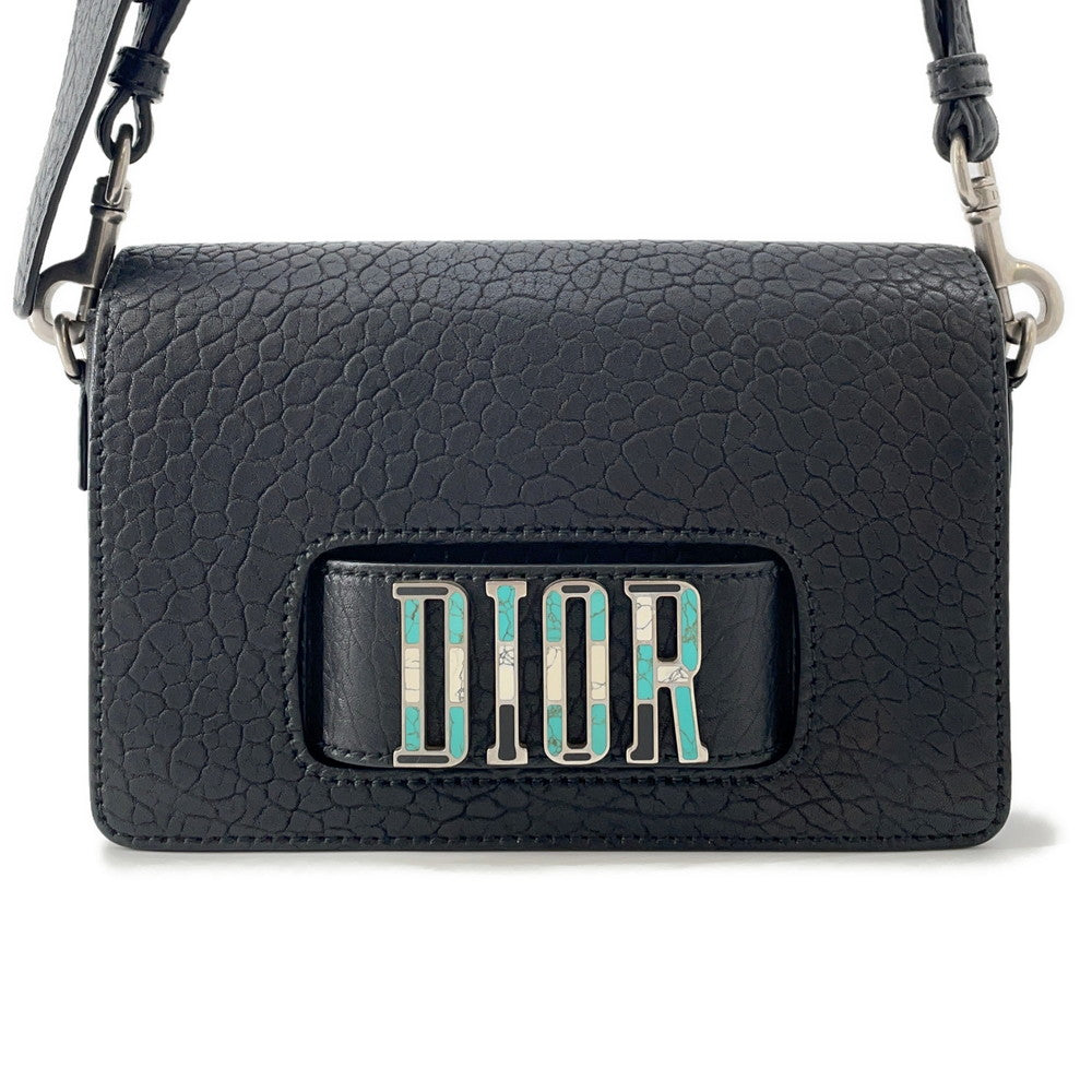 Dior Shoulder Bag Mosaique Leather Black Logo