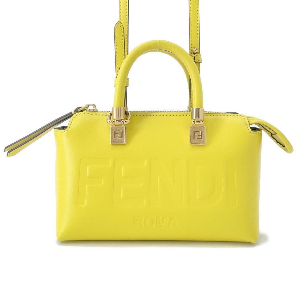 Fendi By the way Brown8BS067 Leather Yellow Mini Bag