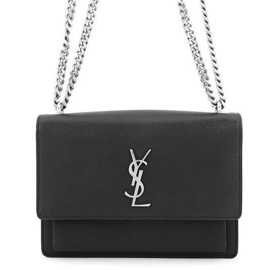 YSL Saint Laurent Shoulder Bag Sunset Bag Black442906 Leather Medium