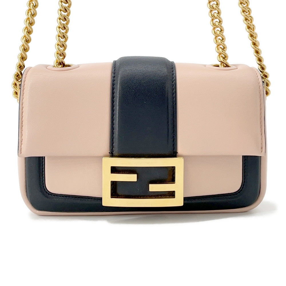 Fendi Shoulder Bag Jasmin Flower8BS045 Leather Mini Chain