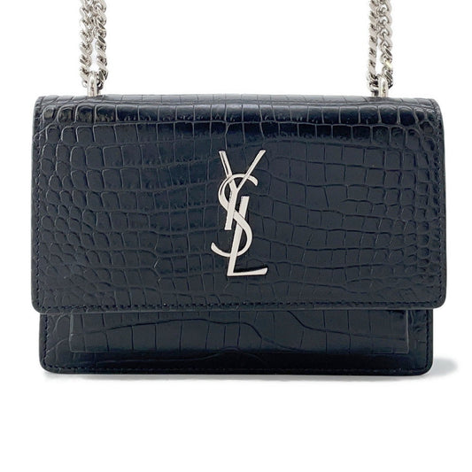 YSL Saint Laurent Bag Sunset wallet Black452157 Croco Leather Mini Mini Bag
