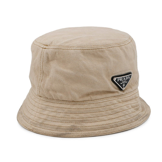 Prada Bag triangle hat % Beige Logo Bucket Bucket Bag