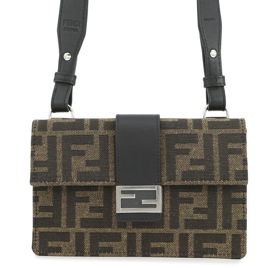 Fendi Shoulder Bag Baguette Slim Brown7M0295 Canvas