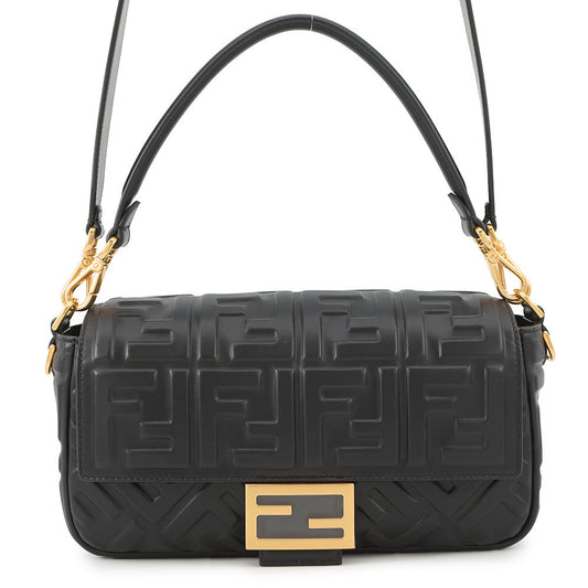 Fendi FF motif baguette Black8BR600 Nappa Leather Shoulder Bag