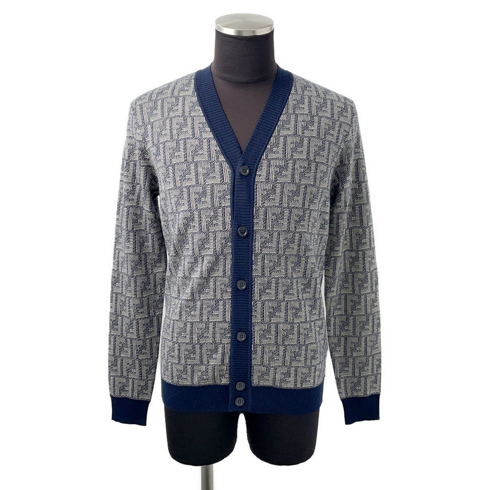 Fendi FF cardigan % Gray Navy Logo Handbag