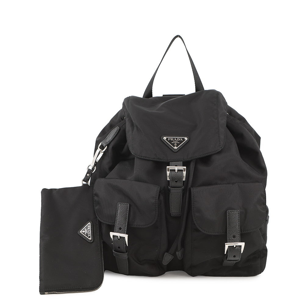 Prada Backpack Re- with Pouch Black1BZ811 Nylon Medium