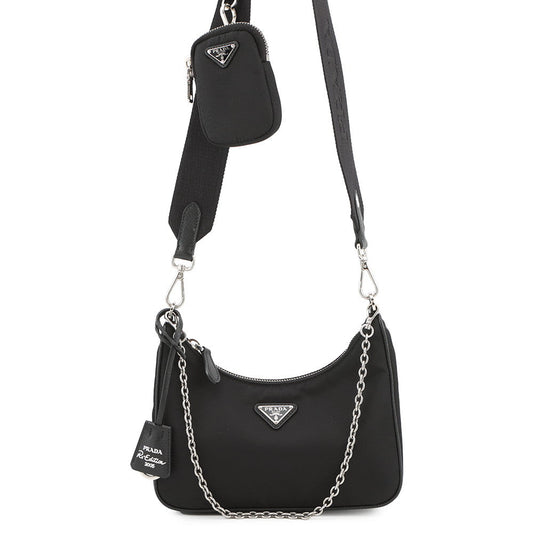 Prada Shoulder Bag Re-Edition Re- Black1BH204 Leather Nylon