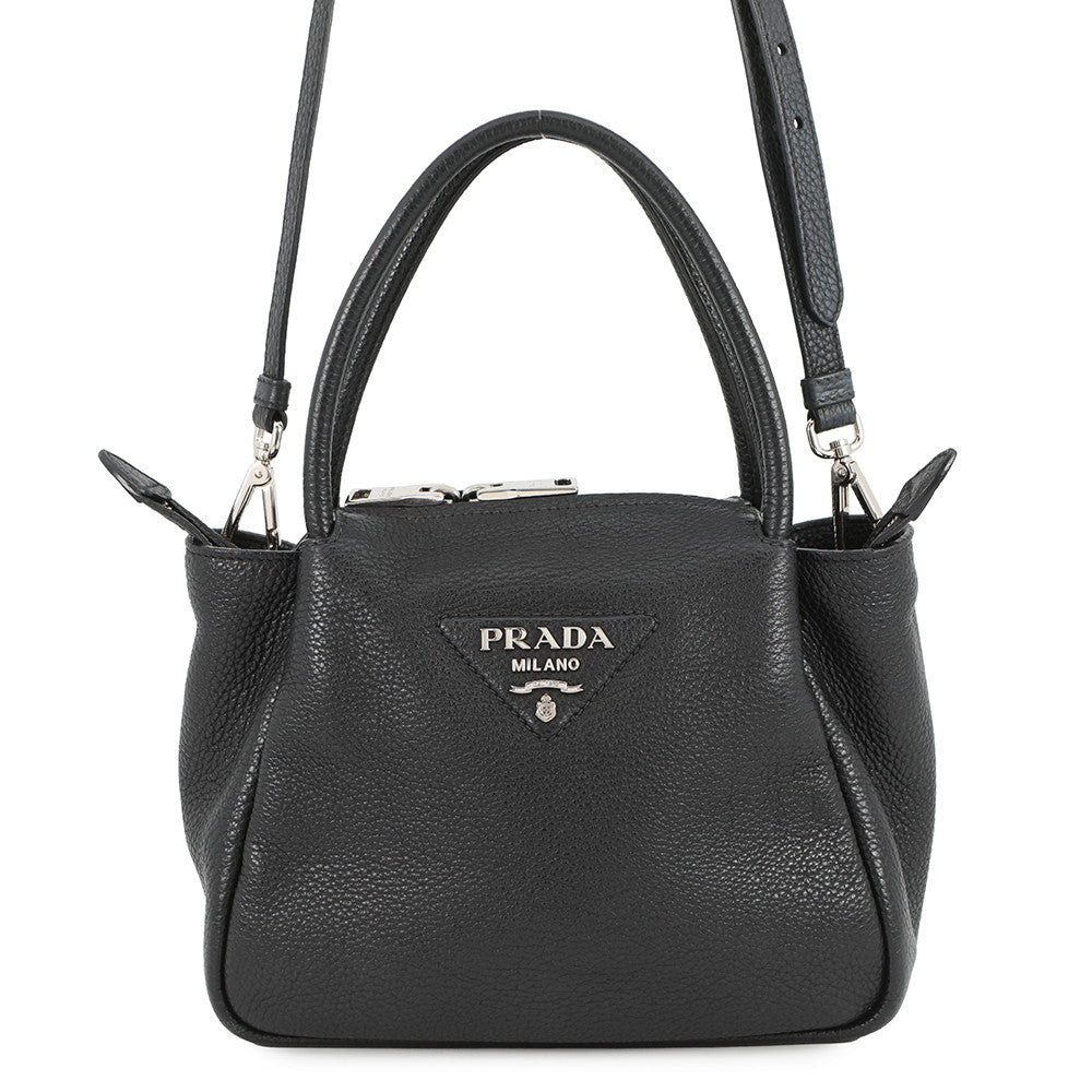 Prada Dino Black1BC145 Leather Vitello Handbag