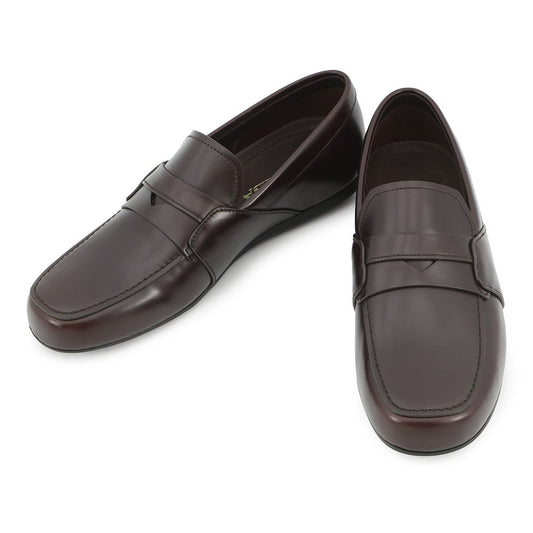 Prada Brushed Square Toe Loafers Brown2DE075 Leather Shoes
