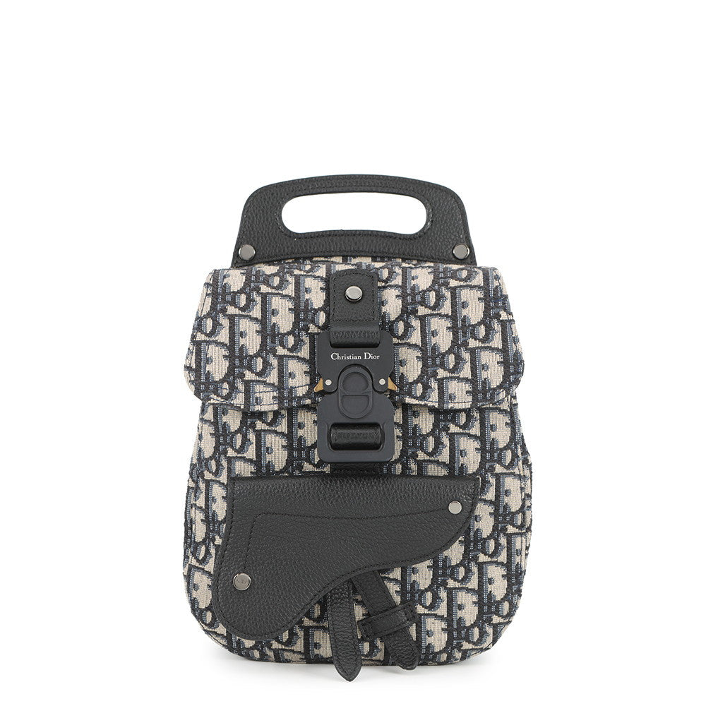 Dior Backpack Gallop Oblique Jacquard Black1ADBA011YKY Leather Canvas