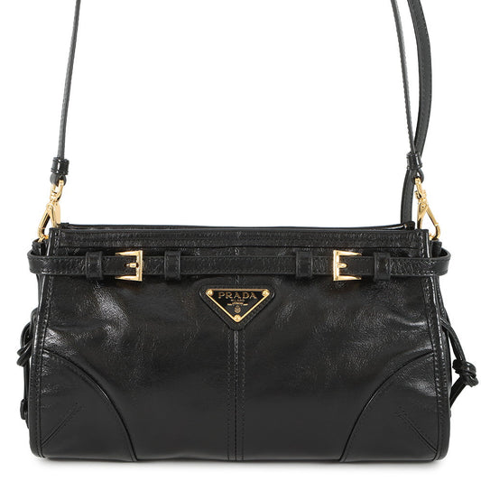 Prada Shoulder Bag Bonnie Black1BH215 Leather Small